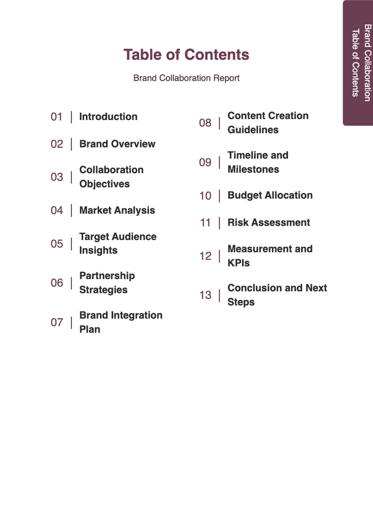 Brand collaboration proposal table of contents with handshake graphic_variant_3